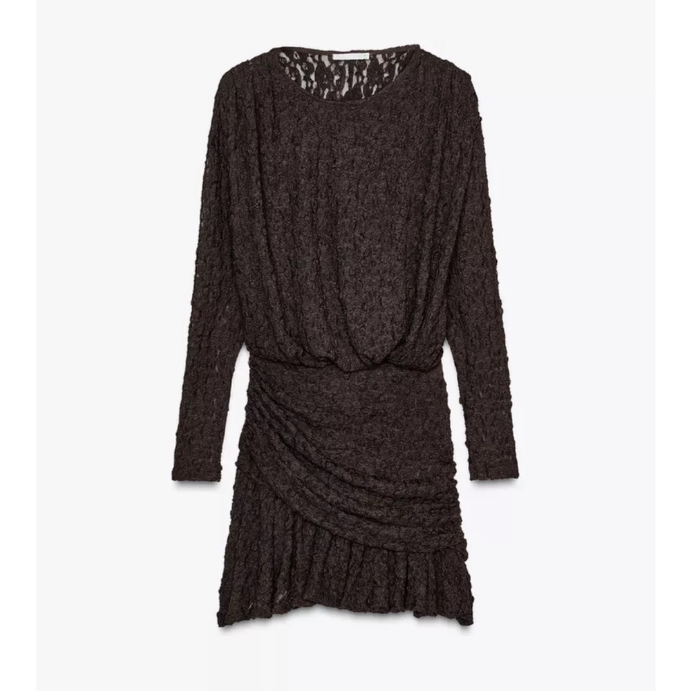 Viral Zara brown lace long sleeve Dress Excellent Condition